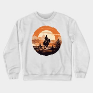 Desert Wanderer: A Lone Cowboy's Journey Crewneck Sweatshirt